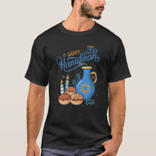 Lycklig Hanukkah Menorah Jewish Festival Chanukah T Shirt