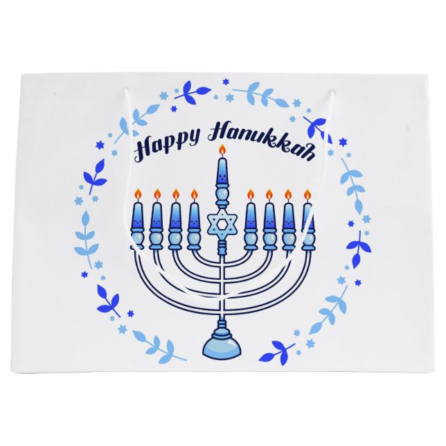 Lycklig Hanukkah Menorah Jewish Jew Cute Candles (Framsidan)