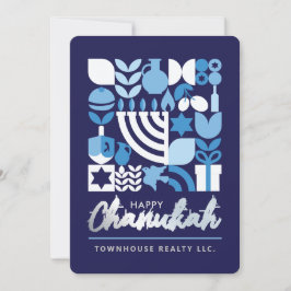 Lycklig Hanukkah Menorah Jewish Stars Dreidel Holi Julkort