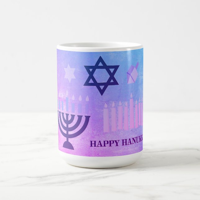 Lycklig Hanukkah Menorah Kaffemugg (Center)