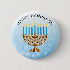 Lycklig Hanukkah Menorah Knapp