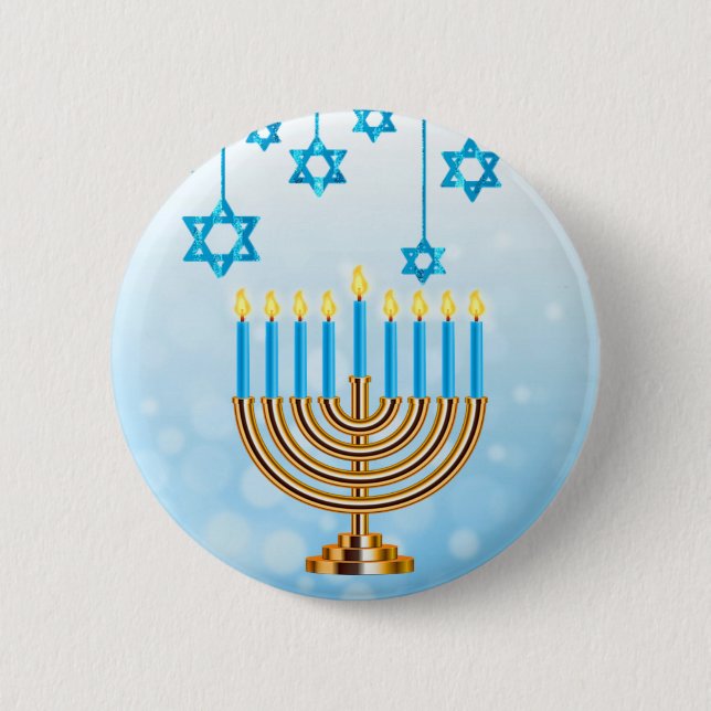Lycklig Hanukkah Menorah Knapp (Framsida)