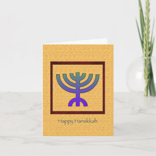 Lycklig Hanukkah Menorah-kort Helgkort