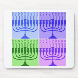 Lycklig Hanukkah Menorah Musmatta