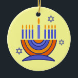 Lycklig Hanukkah! Menorah och Dreidels Ornaments Julgransprydnad Keramik<br><div class="desc">Lycklig Hanukkah! Menorah och Dreidels Design Hanukkah Gift Ornaments. Matchningskort och gåvor finns tillgängliga i de judiska Helgdagarna/Hanukkah-kategorin i vår butik.</div>
