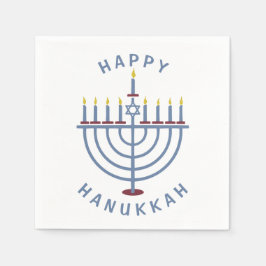 Lycklig Hanukkah Menorah Party Papper Pappersservett