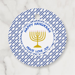 LYCKLIG HANUKKAH Menorah Personlig Israeliskt Flag Gåvor Etiketter
