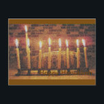 Lycklig Hanukkah Menorah-postkort Helg Vykort<br><div class="desc">Kan du inte besöka Hanukkah? Skicka det här vackra Hanukkah-postkortet till dem.</div>