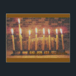 Lycklig Hanukkah Menorah-postkort Helg Vykort<br><div class="desc">Kan du inte besöka Hanukkah? Skicka det här vackra Hanukkah-postkortet till dem.</div>
