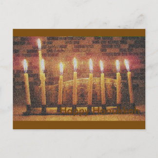 Lycklig Hanukkah Menorah-postkort Helg Vykort