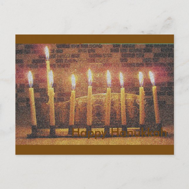 Lycklig Hanukkah Menorah-postkort Helg Vykort (Framsida)