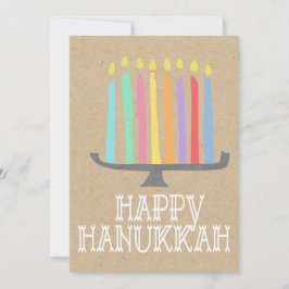 Lycklig Hanukkah menorah-presentmärkre Julkort
