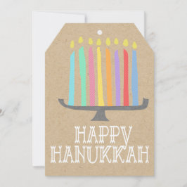 Lycklig Hanukkah menorah-presentmärkre Julkort