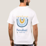 Lycklig Hanukkah Menorah Rainbow T Shirt<br><div class="desc">Vår Rainbow Menorah Hanukkah Hälsning T-Shirt har en populär regnbågsdesign som flippar över för att bli en helig Hanukkkah/ Chanukah-menorah. Med en sprinkling av judiska stjärnor från David är denna moderna utformning ett vackert, roligt sätt att önska familj och vänner en Lycklig Hanukkah var du än är. All text kan...</div>