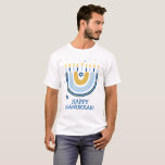 Lycklig Hanukkah Menorah Rainbow T-Shirt<br><div class="desc">Vår Rainbow Menorah Hanukkah Hälsning T-Shirt har en populär regnbågsdesign som flippade över för att bli en helig Hanukkkah/ Chanukah-menorah. Med en sprinkling av judiska stjärnor från David är denna moderna utformning ett coola, ett roligt sätt att önska familj och vänner en Lycklig Hanukkah var du än är. Text kan...</div>