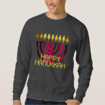 Lycklig Hanukkah Menorah Rosa Lång Ärmad Tröja<br><div class="desc">Lycklig Hanukkah Menorah Rosa</div>