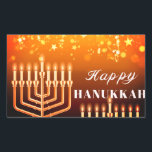 Lycklig Hanukkah Menorah Square Sticker Rektangulärt Klistermärke<br><div class="desc">. - Vi firar åtta dagar och åtta nätter på festivalen i Ljus med Hanukkah-kort och -gåvor. Ljus festival är här. Ljusa menoran,  spela med drömmaren och festen på latkes och sufganiyots. Fira Hanukkahs anda med vänner,  familj och nära och kära genom att önska dem Lycklig Hanukkah.</div>