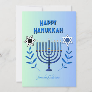 Lycklig Hanukkah Menorah Star of David Elegant Julkort