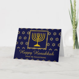 LYCKLIG HANUKKAH Menorah Star of David Personlig Helgkort