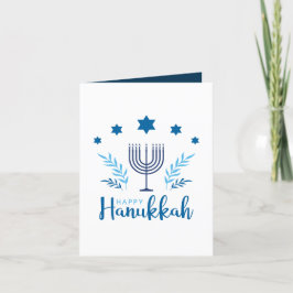 Lycklig Hanukkah Menorah Stars Anpassade Card Tack Kort