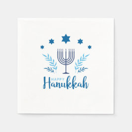 Lycklig Hanukkah Menorah Stars Pappersservett