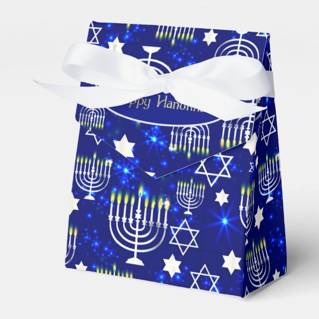 Lycklig Hanukkah Menorah Tält Presentaskar (Framsidan Sidan)