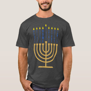 Lycklig Hanukkah Menorah Vintage Hebrew Jewish Hol T Shirt