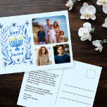 Lycklig Hanukkah Menorah Watercolor ANPASSNINGSBAR Helg Vykort<br><div class="desc">Söte teckning att önska någon lycklig hanukkah! Klicka på "anpassa" om du vill lägga till egna foton längst fram och text längst bak. Finns även som hälsningskort eller digital nedladdning som skickas direkt via e-post eller sms. Kolla min butik för mer eller säg till om du vill ha någon anpassningsbar!...</div>