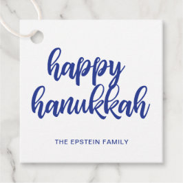 Lycklig Hanukkah Modern Blue Helgdag Gåvor Etiketter