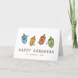 Lycklig Hanukkah Modern Dreidel Helgkort