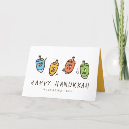Lycklig Hanukkah Modern Dreidel Helgkort