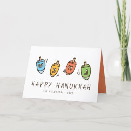 Lycklig Hanukkah Modern Dreidel Helgkort