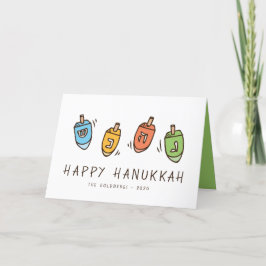 Lycklig Hanukkah Modern Dreidel Helgkort