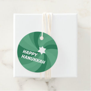 LYCKLIG HANUKKAH Modern Swirl Star of David Anpass Gåvor Etiketter