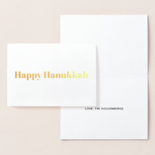 Lycklig Hanukkah, modern typografi, minimalistisk  Folierat Kort