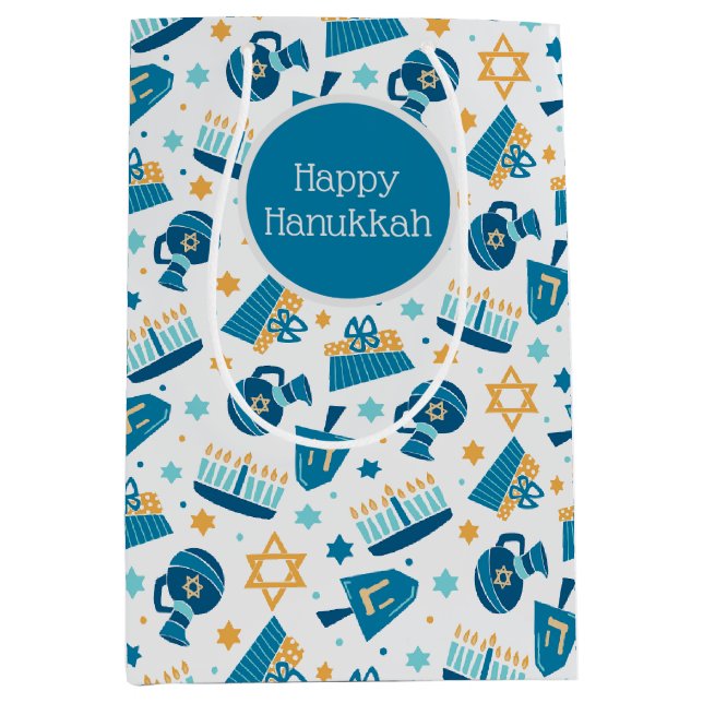 Lycklig Hanukkah Mönster Gift Bag (Framsidan)