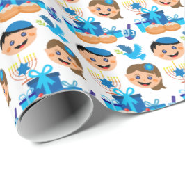 Lycklig Hanukkah mönster mindre plattor Presentpapper