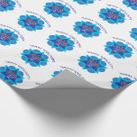 Lycklig Hanukkah mönster Wrapping Papper Presentpapper<br><div class="desc">Underbara mönster för att ha packat in dina Hanukkah-gåvor. Lycklig Hanukkah med David och Menorahs blå stjärna på vit bakgrund.</div>