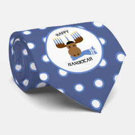 Lycklig Hanukkah Moose Funny Helgdag Neck Tie Slips