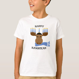 Lycklig Hanukkah Moose Menorah T Shirt