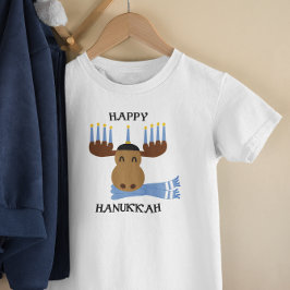 Lycklig Hanukkah Moose Menorah T Shirt