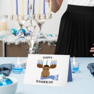 Lycklig Hanukkah Moose Personlig Hanukkah Card Helgkort