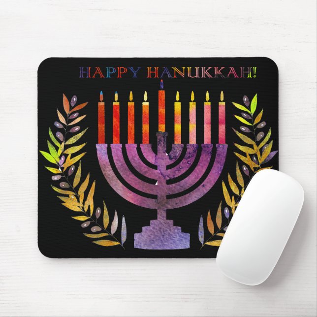 Lycklig Hanukkah Mousepad Musmatta (Med mus)