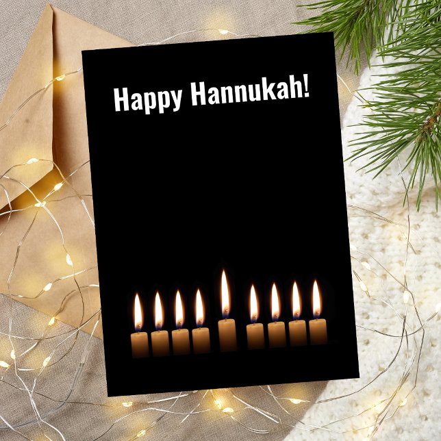 Lycklig Hanukkah Nine Candles-hälsningskort Julkort (Skapare uppladdad)