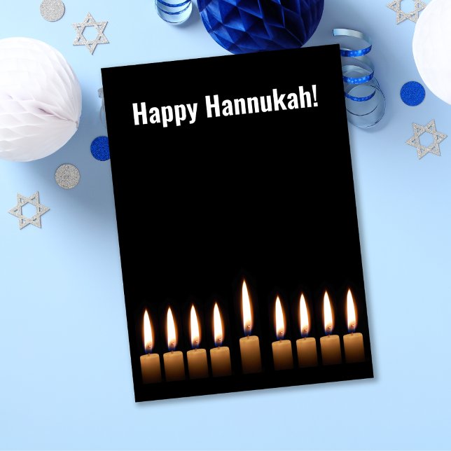 Lycklig Hanukkah Nine Candles-hälsningskort Julkort (Han)