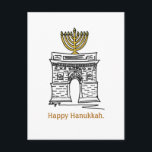 Lycklig Hanukkah NYC Washington Square Menorah Helg Vykort<br><div class="desc">Vykort har en originalmarkör som illustrerar ett klassiskt NYC-märke som är "uppberett" för julhelgen. Perfekt för att skicka Hanukkah hälsning!</div>