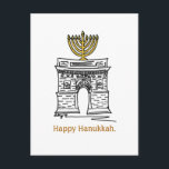 Lycklig Hanukkah NYC Washington Square Menorah Helg Vykort<br><div class="desc">Vykort har en originalmarkör som illustrerar ett klassiskt NYC-märke som är "uppberett" för julhelgen. Perfekt för att skicka Hanukkah hälsning!</div>