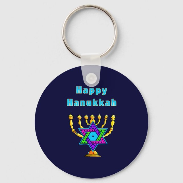 Lycklig Hanukkah Nyckelring (Framsida)