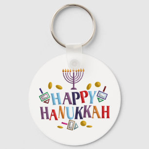 Lycklig Hanukkah Nyckelring
