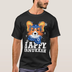 Lycklig Hanukkah Papillon Hund Lusnyj Noel Ugly T Shirt